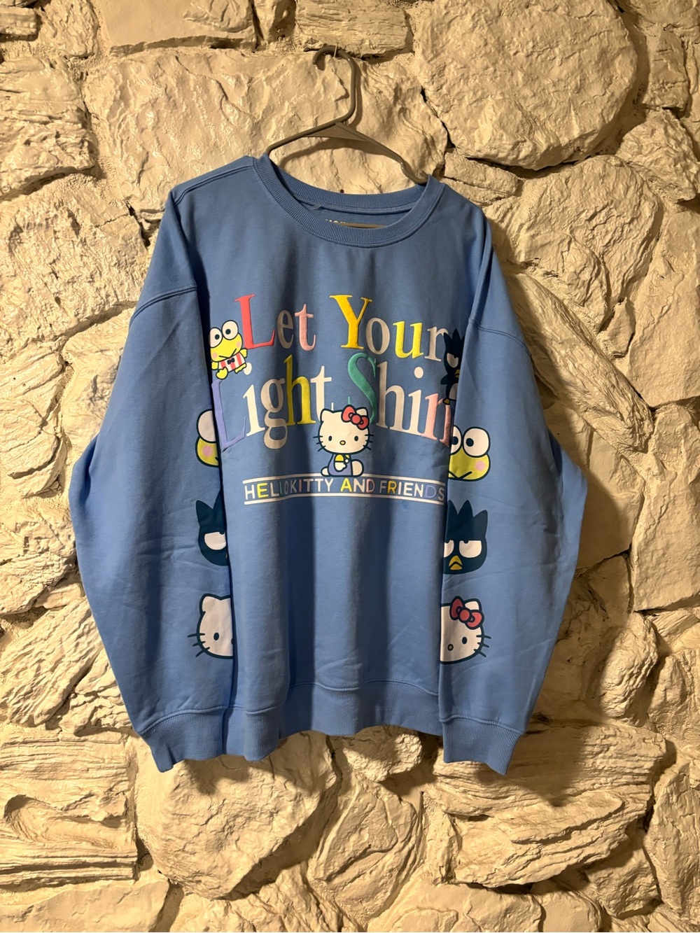 Hello Kitty Blue Crewneck Sweatshirt with Multicolor Graphic